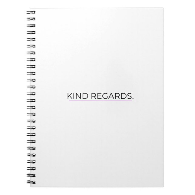 Cuaderno Kind Regards Minimalist Professional Notebook (Frente)