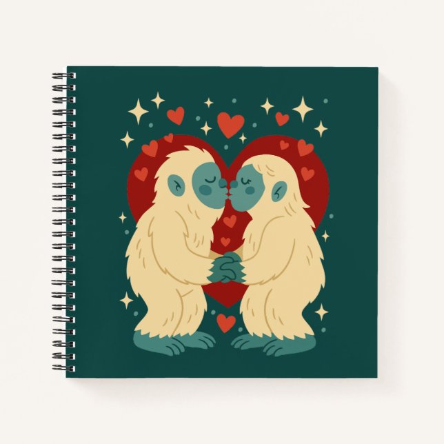 Cuaderno Kissing Yeti's Cryptid Valentine's Day Notebook (Anverso)