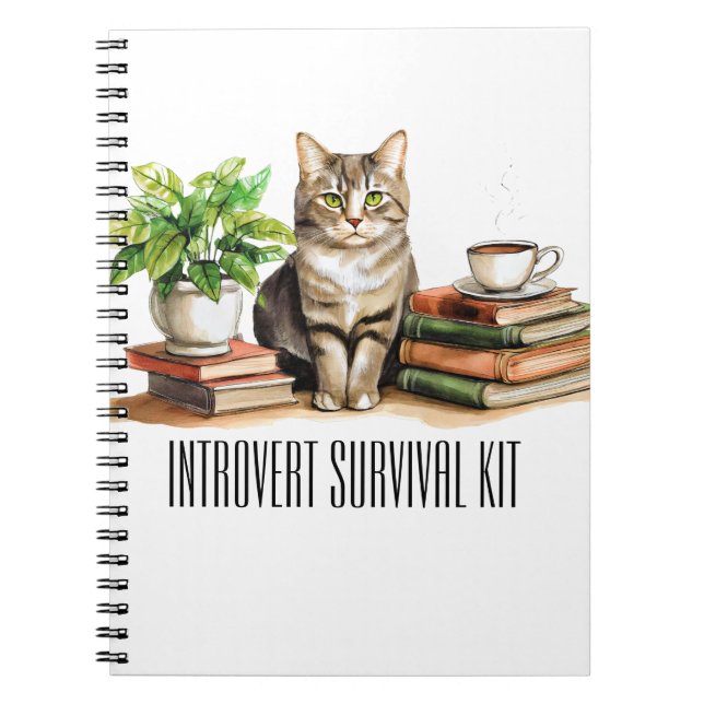 Cuaderno Kit de supervivencia para introvertidos (Gato,plan (Frente)