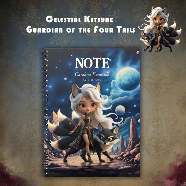 Cuaderno Kitsune Celestial – Guardián de las Cuatro Colas.  (Subido por el creador)