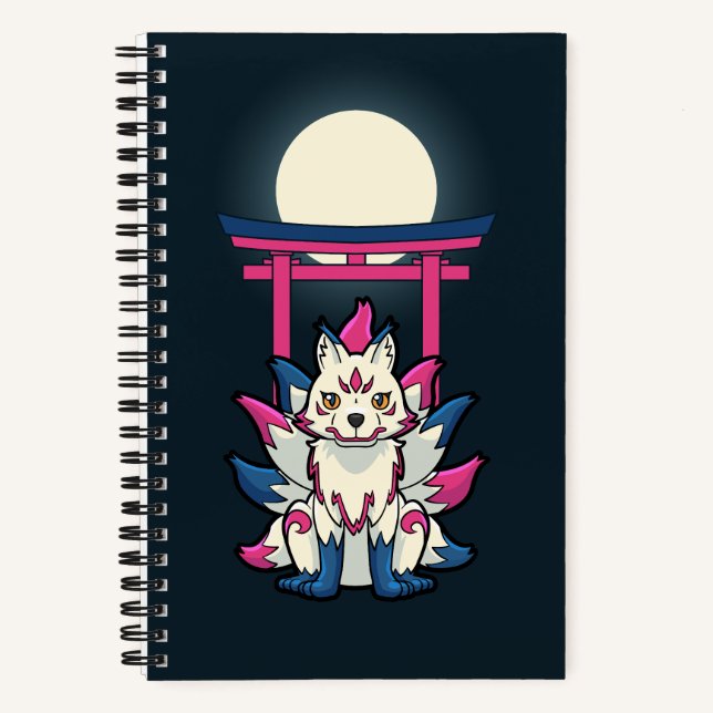 Cuaderno Kitsune de nueve clavijas- Fox Yokai japonesa (Anverso)
