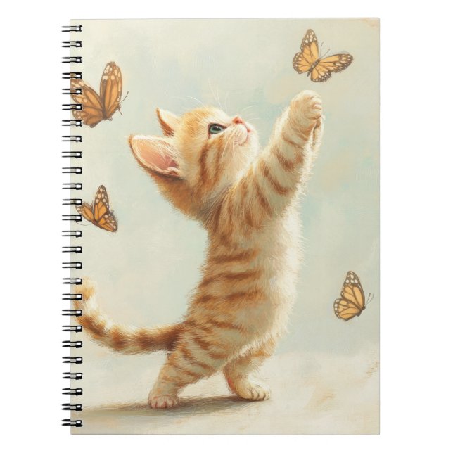CUADERNO KITTEN DE TABBY CUTE BROWN CON MARIPOSAS (Frente)