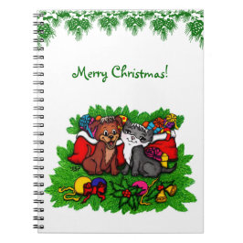 Cuaderno Kitty and Puppy , Happy XMas