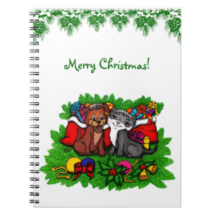 Cuaderno Kitty and Puppy , Happy XMas