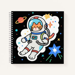 Cuaderno Kitty cósmico: Paws en órbita