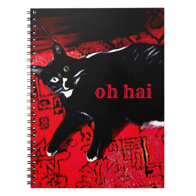 Cuaderno Kitty de Tuxedo en la alfombra roja (Frente)
