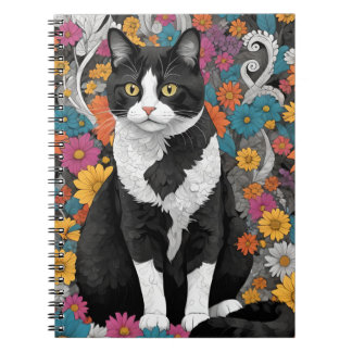 Cuaderno Kitty entre las flores