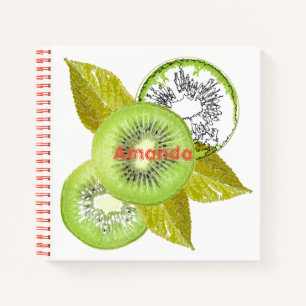 Cuaderno Kiwi, frugal, verde y blanco, fresco, jugoso, blan
