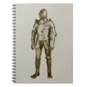Cuaderno Knight en un portátil brillante de armadura