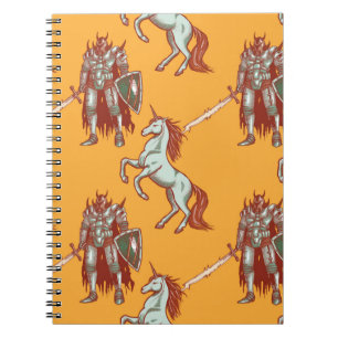 Cuaderno knight medieval y unicornio