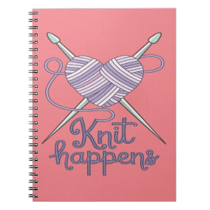 Cuaderno Knit Happens Funny Knitting Yarn Lover Design