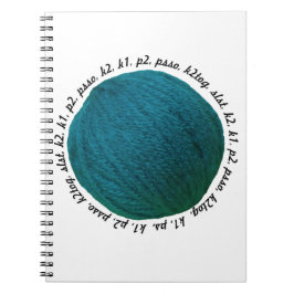 Cuaderno Knitters Lingo Yarn Ball Verde azulada
