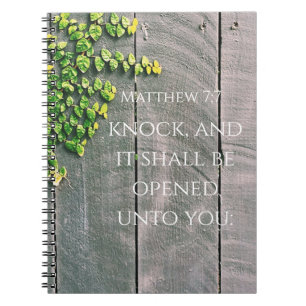 Cuaderno Knock Y La Puerta Abrirán La Biblia Verse