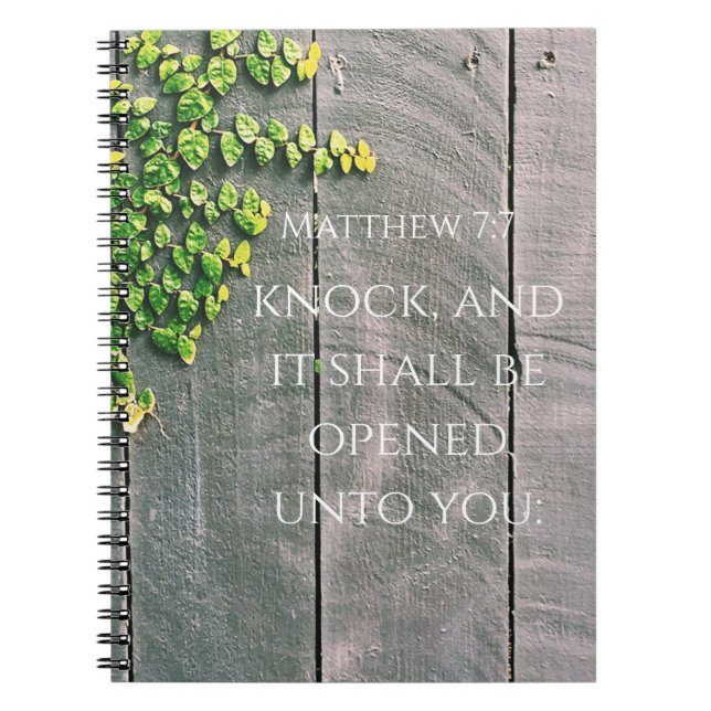 Cuaderno Knock Y La Puerta Abrirán La Biblia Verse (Frente)