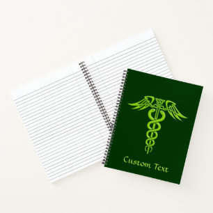 Cuaderno Knot Caduceus celta verde