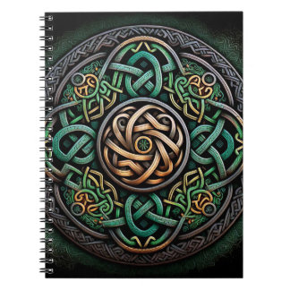 Cuaderno Knot Celtic Green Gold Knotwork