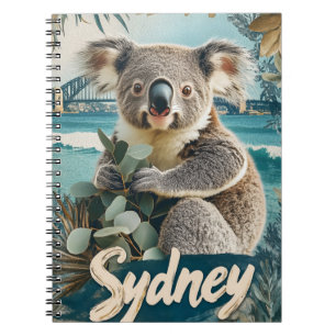 Cuaderno Koala adorable con la bahía de Sydney