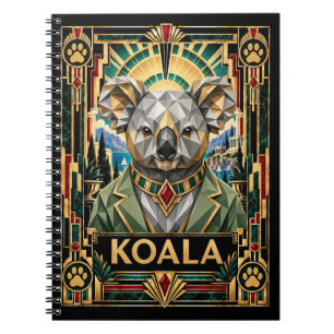 Cuaderno Koala, Arte Deco Fauna