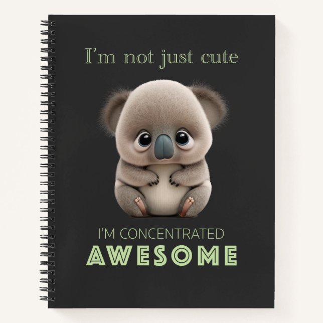 Cuaderno Koala concentrado asombroso Adorable Gracioso (Anverso)