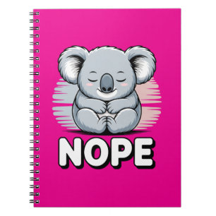 Cuaderno Koala Dormido Adorable “No” Divertido Dibujo Anima