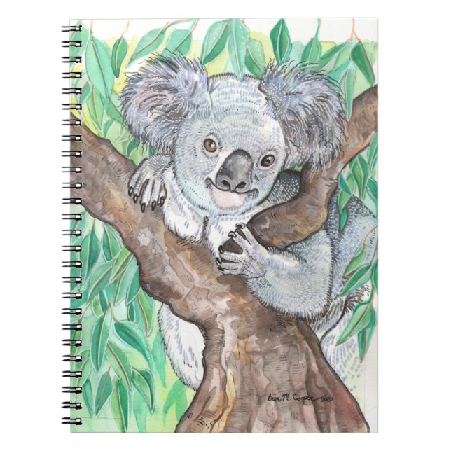 Cuaderno Koala en pintura de árboles de eucalipto (Frente)