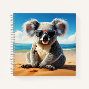 Cuaderno Koala en una playa de arena