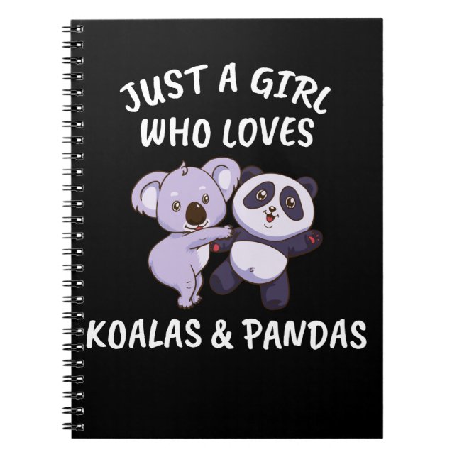 Cuaderno Koala Gift Mujeres Panda Chicas Cute Koala y Panda (Frente)