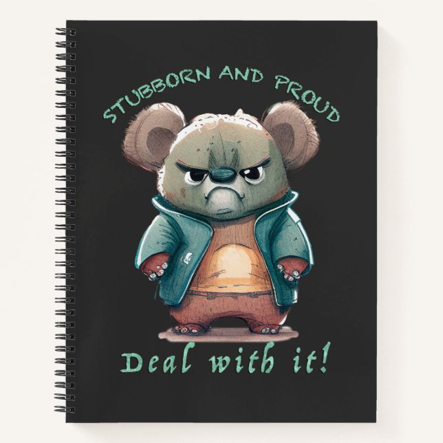 Cuaderno Koala Stubborn Deal With It Asimable Funny (Anverso)
