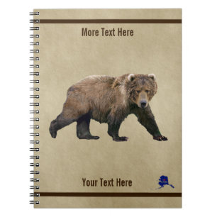 Cuaderno Kodiak Bear En Papel Antiguo