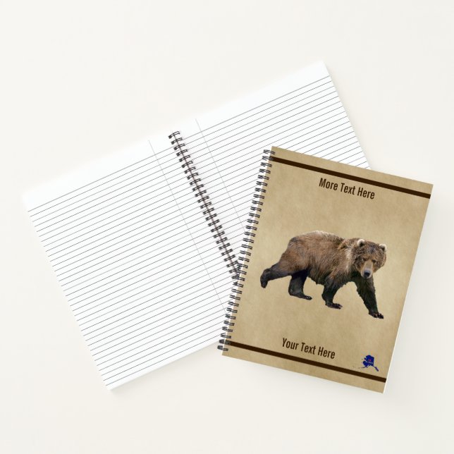 Cuaderno Kodiak Bear En Papel Antiguo (Interior)