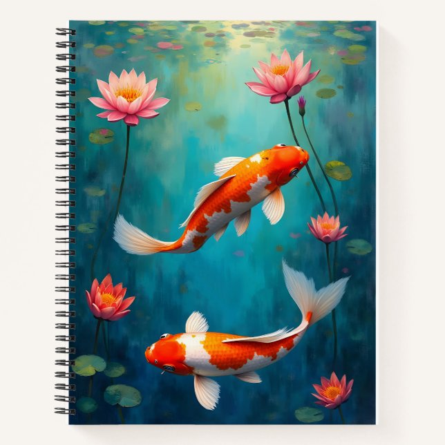 Cuaderno Koi and Waterlilies Pond (Anverso)