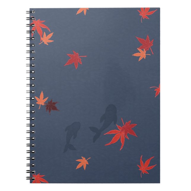 Cuaderno Koi de otoño - azul (Frente)