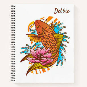 Cuaderno Koi Goldfish Hogar Decor Notebook Asia