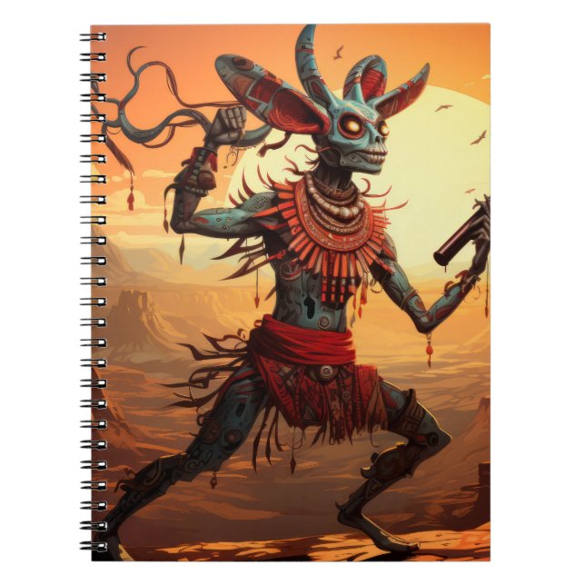 Cuaderno Kokopelli Bailando Al Borde Del Cliff (Frente)