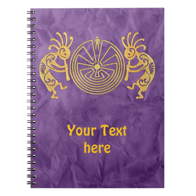 Cuaderno KOKOPELLI / MAN IN THE MAZE gold + tus ideas (Frente)