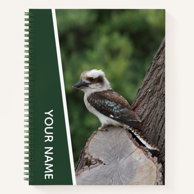 Cuaderno Kookaburra Australia Pájaro riendo, Verde (Anverso)