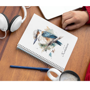 Cuaderno Kookaburra azul verdadero, personalizado