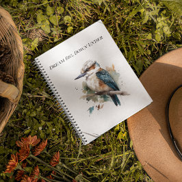 Cuaderno Kookaburra azul verdadero, personalizado
