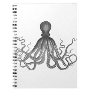 Cuaderno Kraken - pulpo gigante negro/Cthulu