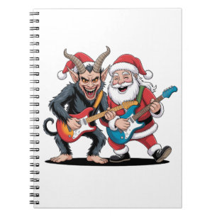 Cuaderno Krampus y Santa tocando la guitarra eléctrica de N