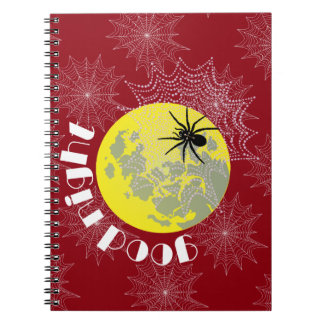 Cuaderno Kreuzspinne im Netz bei Vollmond