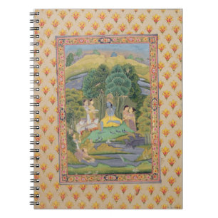 Cuaderno Krishna y el Gopis (aguazo en el papel)