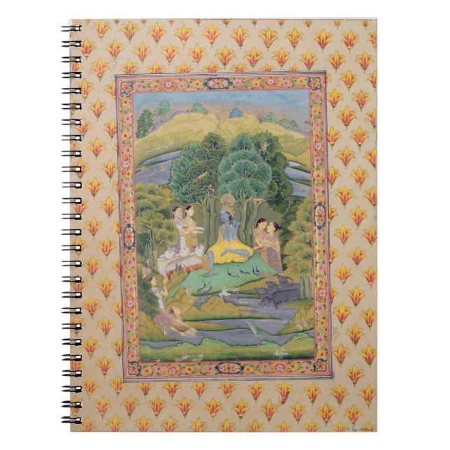 Cuaderno Krishna y el Gopis (aguazo en el papel) (Frente)