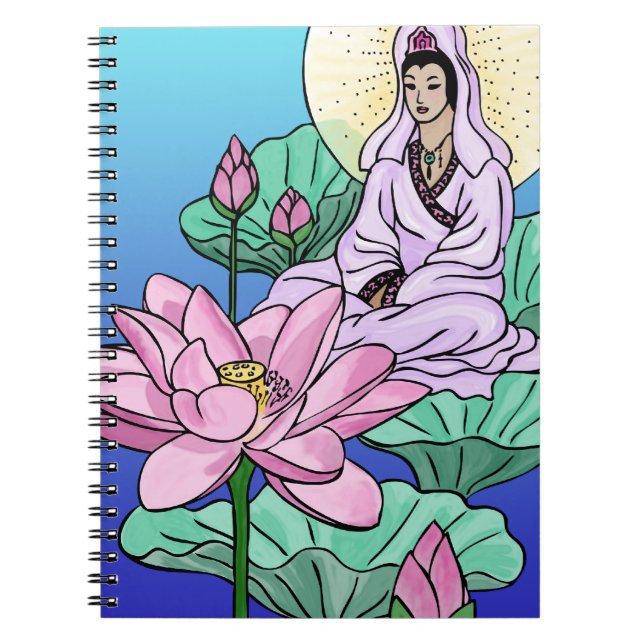 Cuaderno Kuan Yin en un Lotus (Frente)