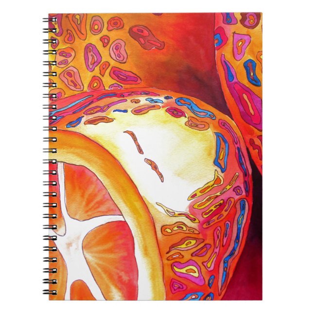 Cuaderno Kumquats naranja cítrico acuarela arte (Frente)