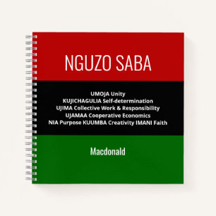 Cuaderno Kwanzaa personalizada