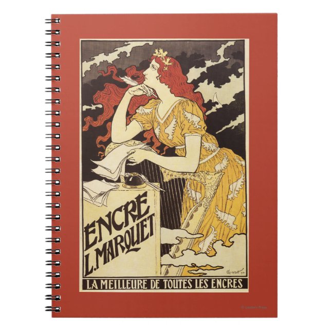 Cuaderno L. Marquet Ink Red Headed Woman & Harp (Frente)