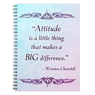 Cuaderno La actitud es algo pequeño - Cita positiva