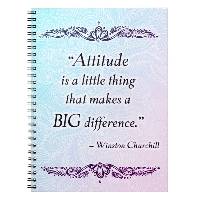 Cuaderno La actitud es algo pequeño - Cita positiva (Frente)