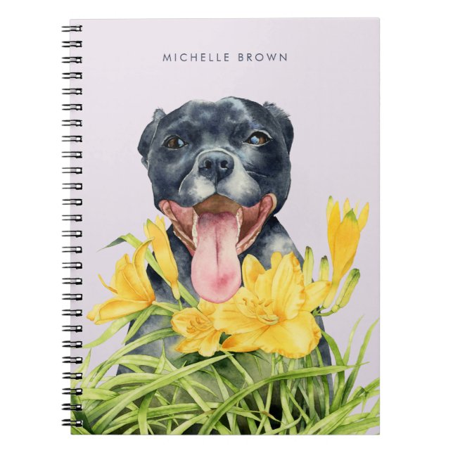 Cuaderno La acuarela el | del jardín de flores del perro de (Frente)